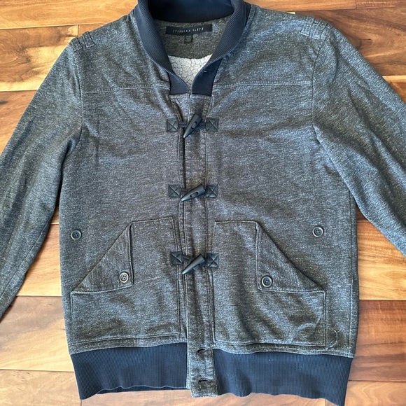 Urban Outfitters Standard Cloth Black & Grey Bomber Jacket size Medium - Picture 2 of 2